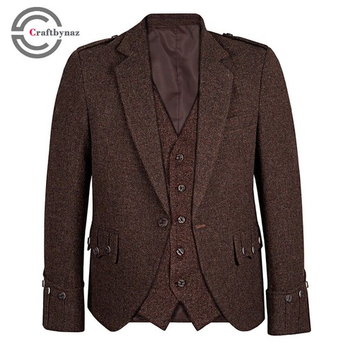 Men scottish brown tweed - brown,