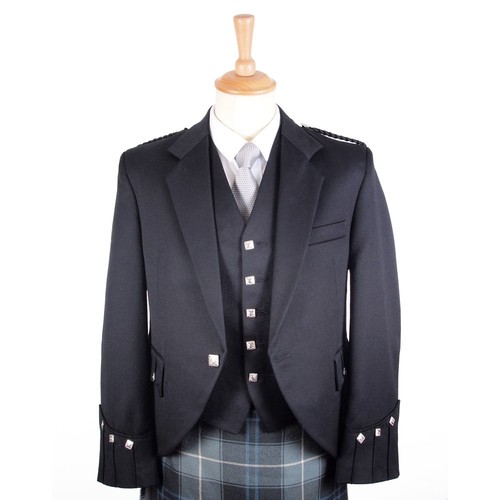 Black argyll kilt - kilt, jacket