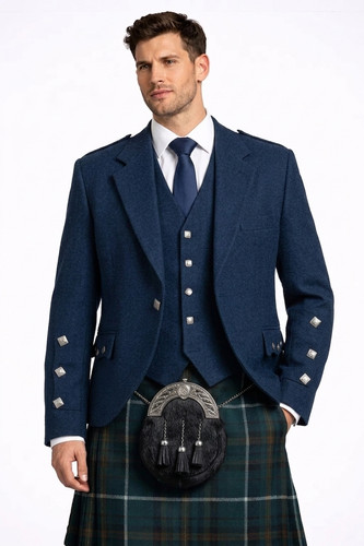Scottish navy blue argyle wool - scottish,