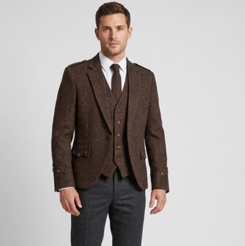 Men scottish brown tweed - scottish,