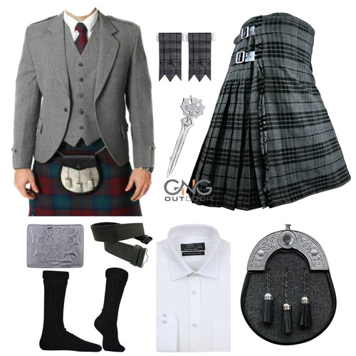 Scottish men grey wool - scottish, men's
