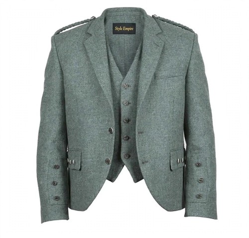 Lovat green crail argyle kilt - green,