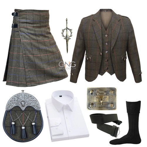Men scottish tweed jacket - tweed,