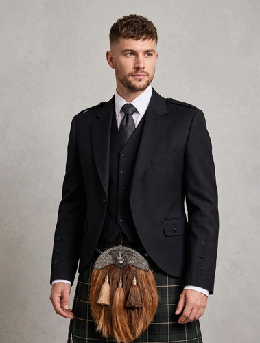 Men scottish black wool - scottish,