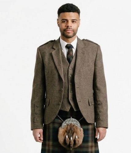 Men brown tweed - tweed, argyle