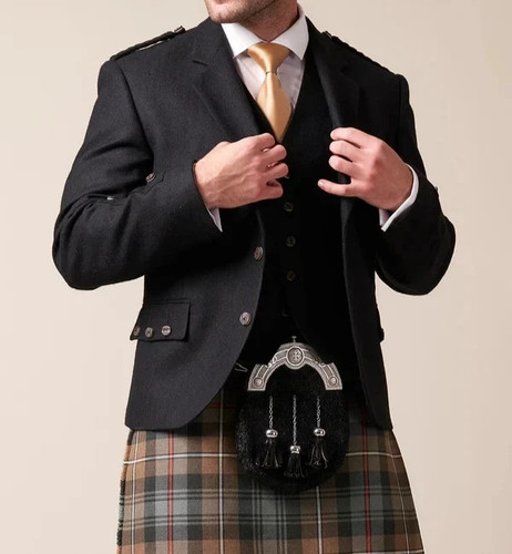 Men scottish black wool - scottish,