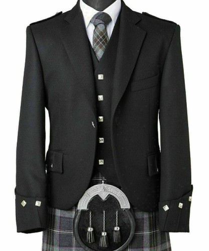 Black men argyle kilt - black, men's
